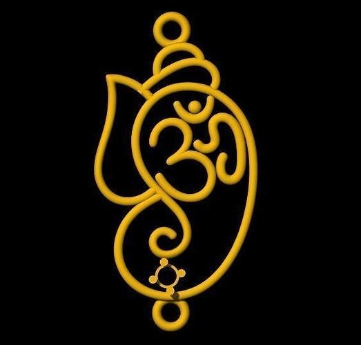Om Ganesh Pendant 3dm file Free 3D print model