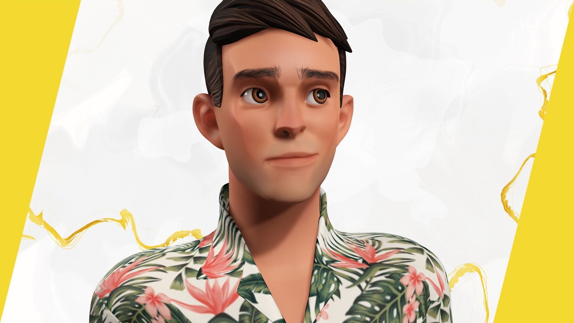 Cartoon Man Dancing stylized human Low-poly 3D model_8