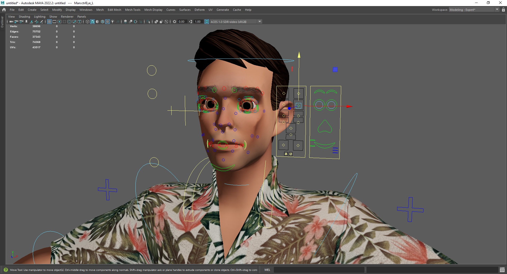 Cartoon Man Dancing stylized human Low-poly 3D model_24