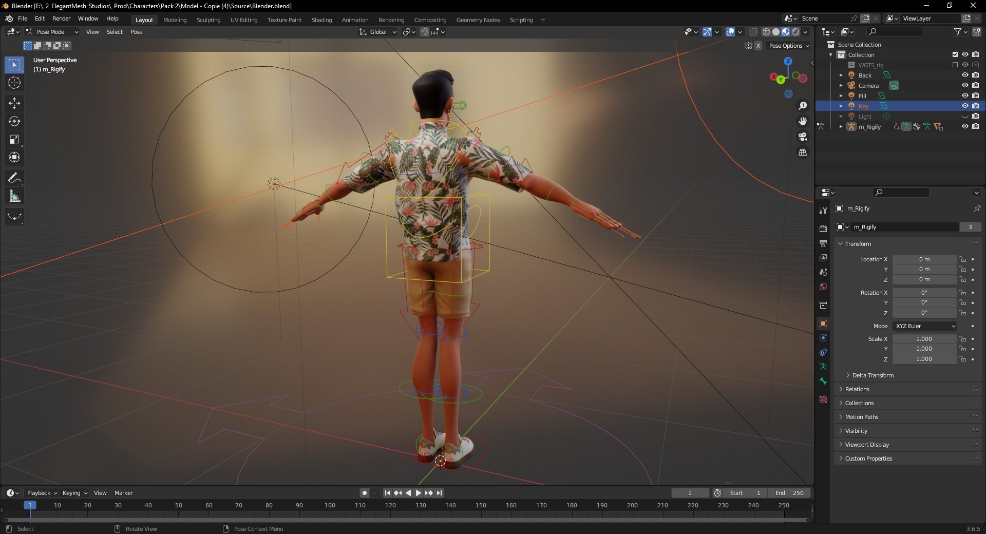 Cartoon Man Dancing stylized human Low-poly 3D model_21