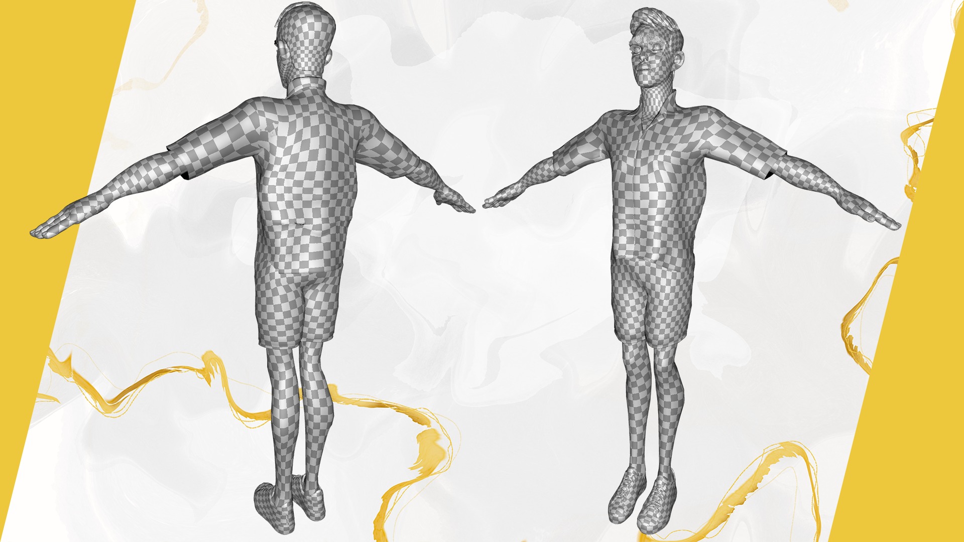 Cartoon Man Dancing stylized human Low-poly 3D model_29