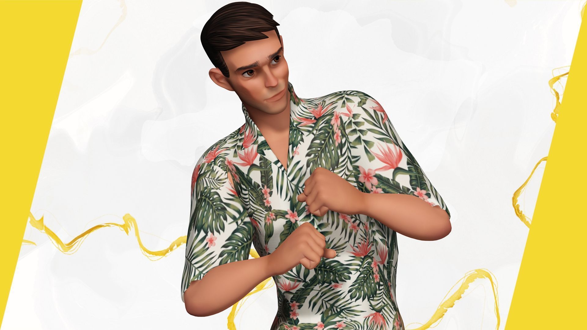 Cartoon Man Dancing stylized human Low-poly 3D model_15