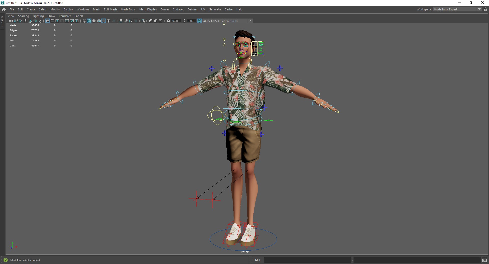 Cartoon Man Dancing stylized human Low-poly 3D model_23