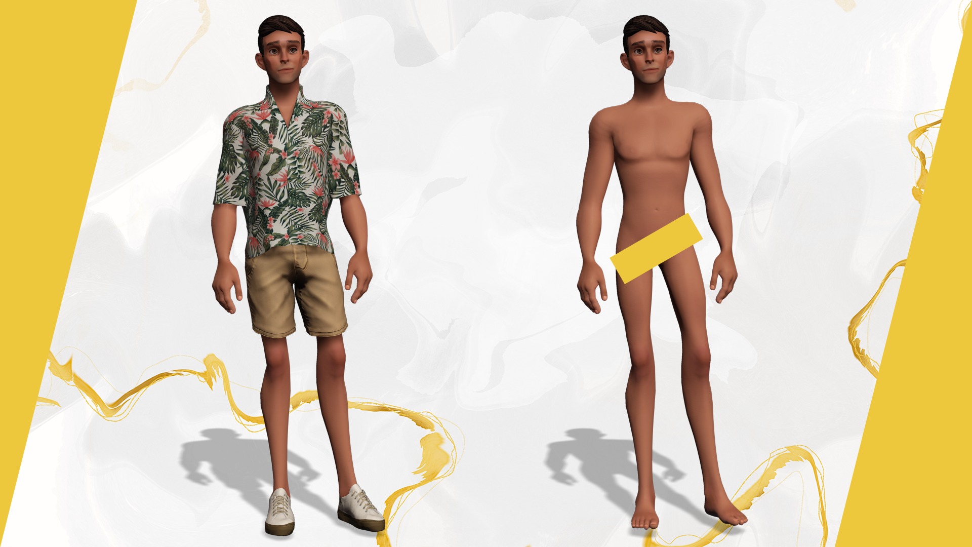 Cartoon Man Dancing stylized human Low-poly 3D model_2