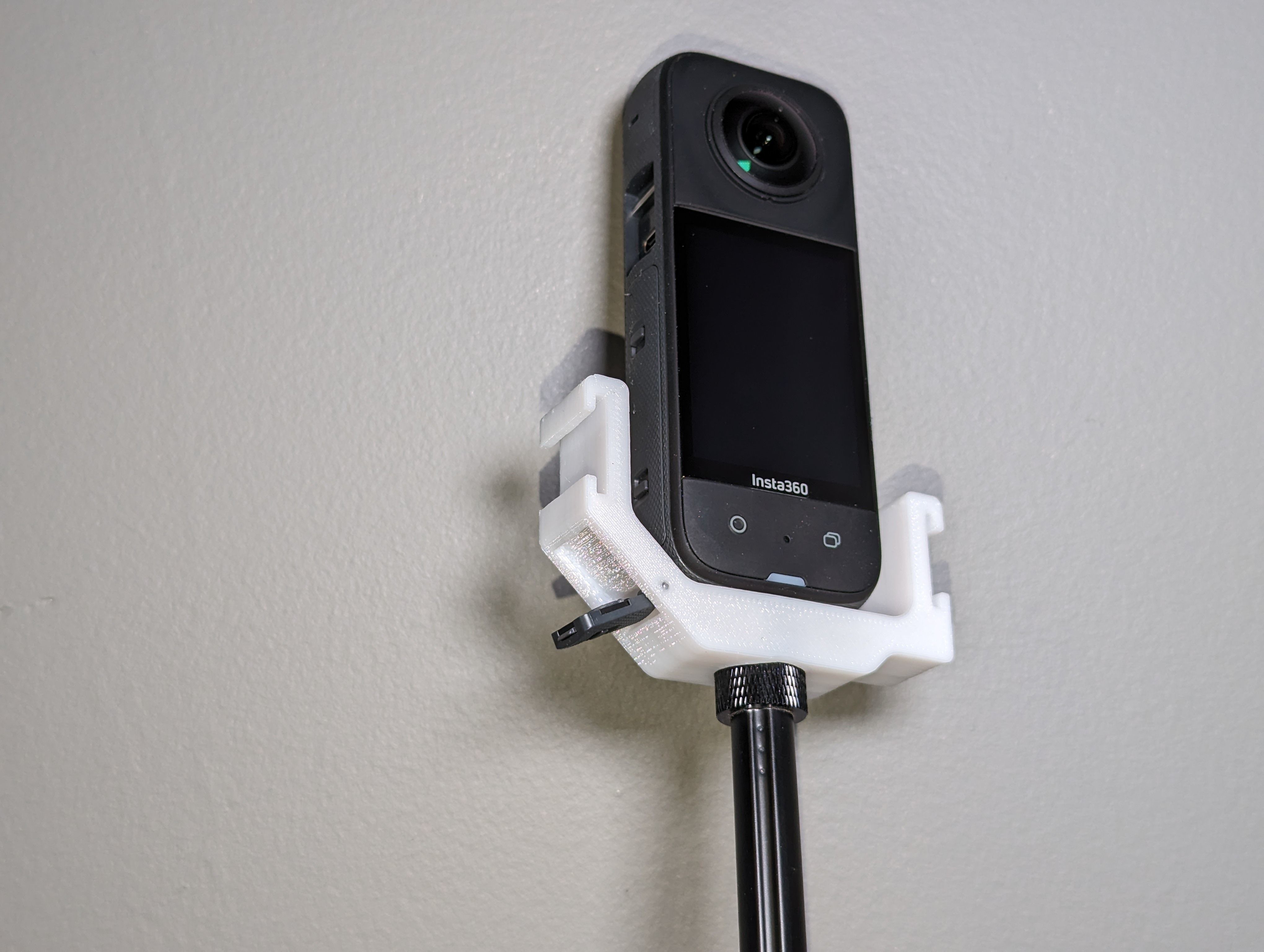 Insta360 x3 Double Cold Shoe Mount with USB Door Compartment 3D print model_4