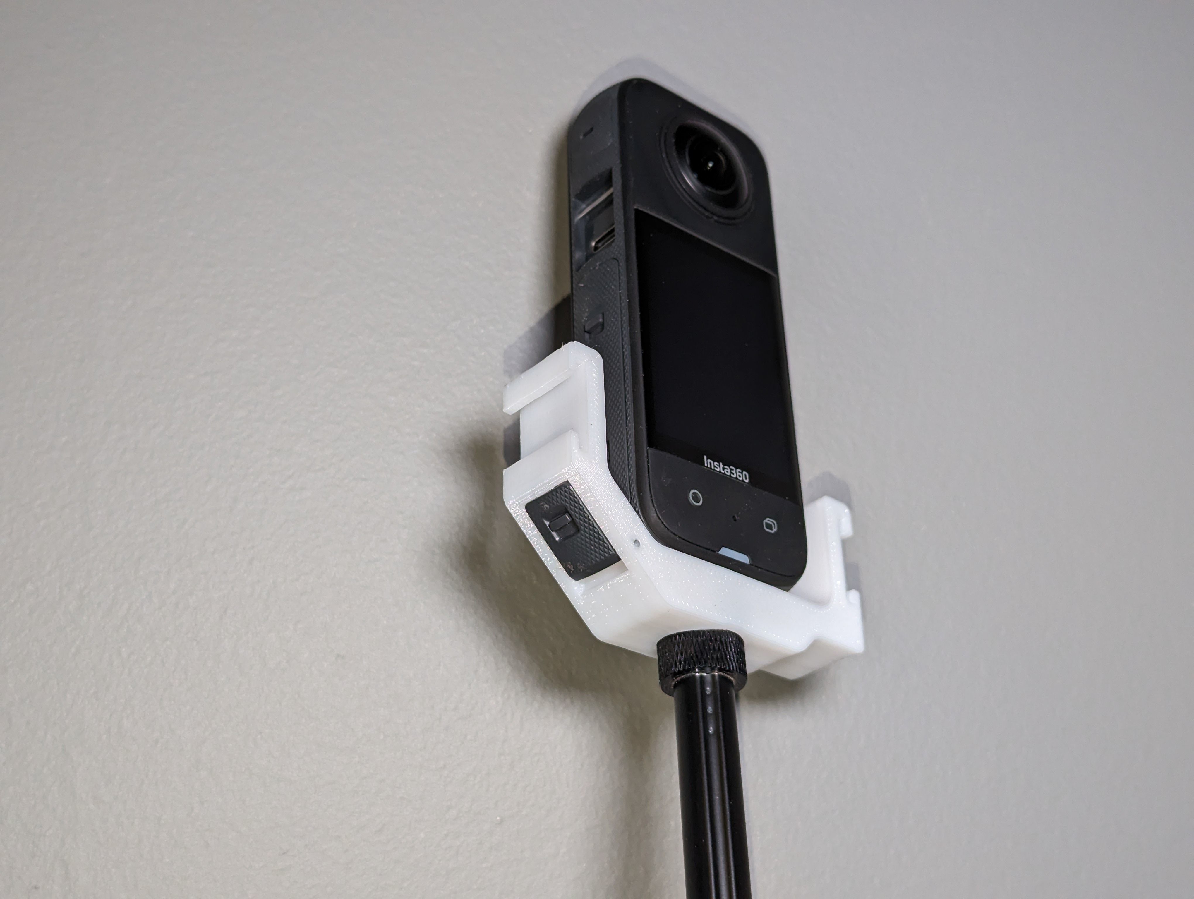 Insta360 x3 Double Cold Shoe Mount with USB Door Compartment 3D print model_3