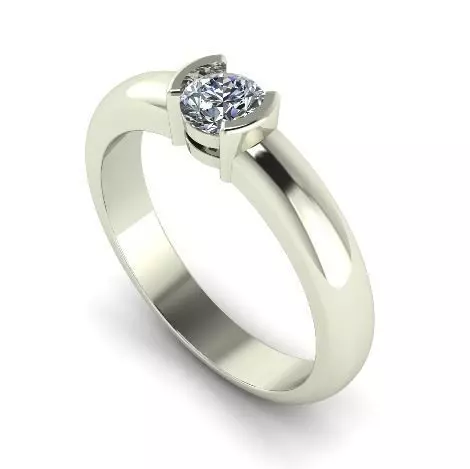 Solitaire ring Model 6043 3D print model_0