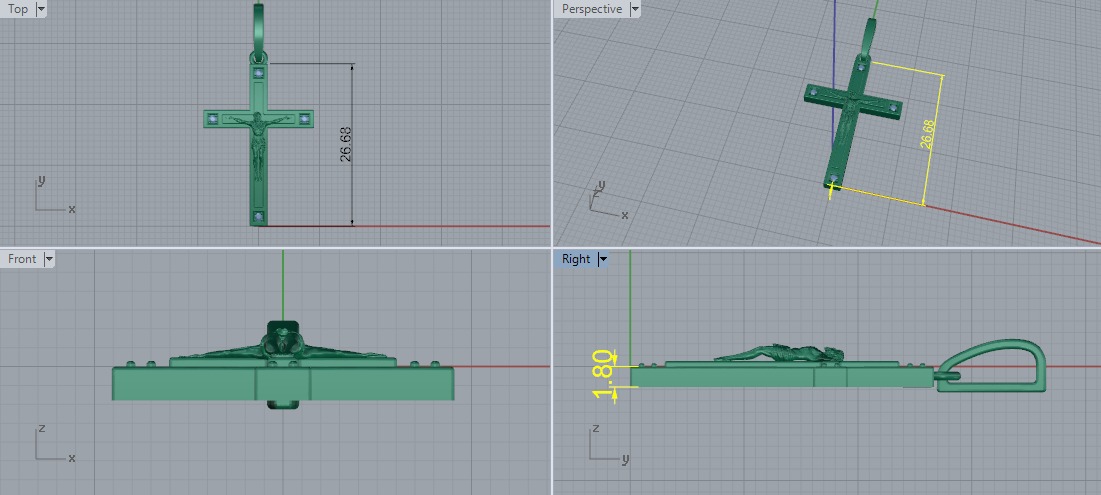 Pendant cross Model 6020 3D print model_5