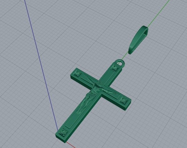 Pendant cross Model 6020 3D print model_2