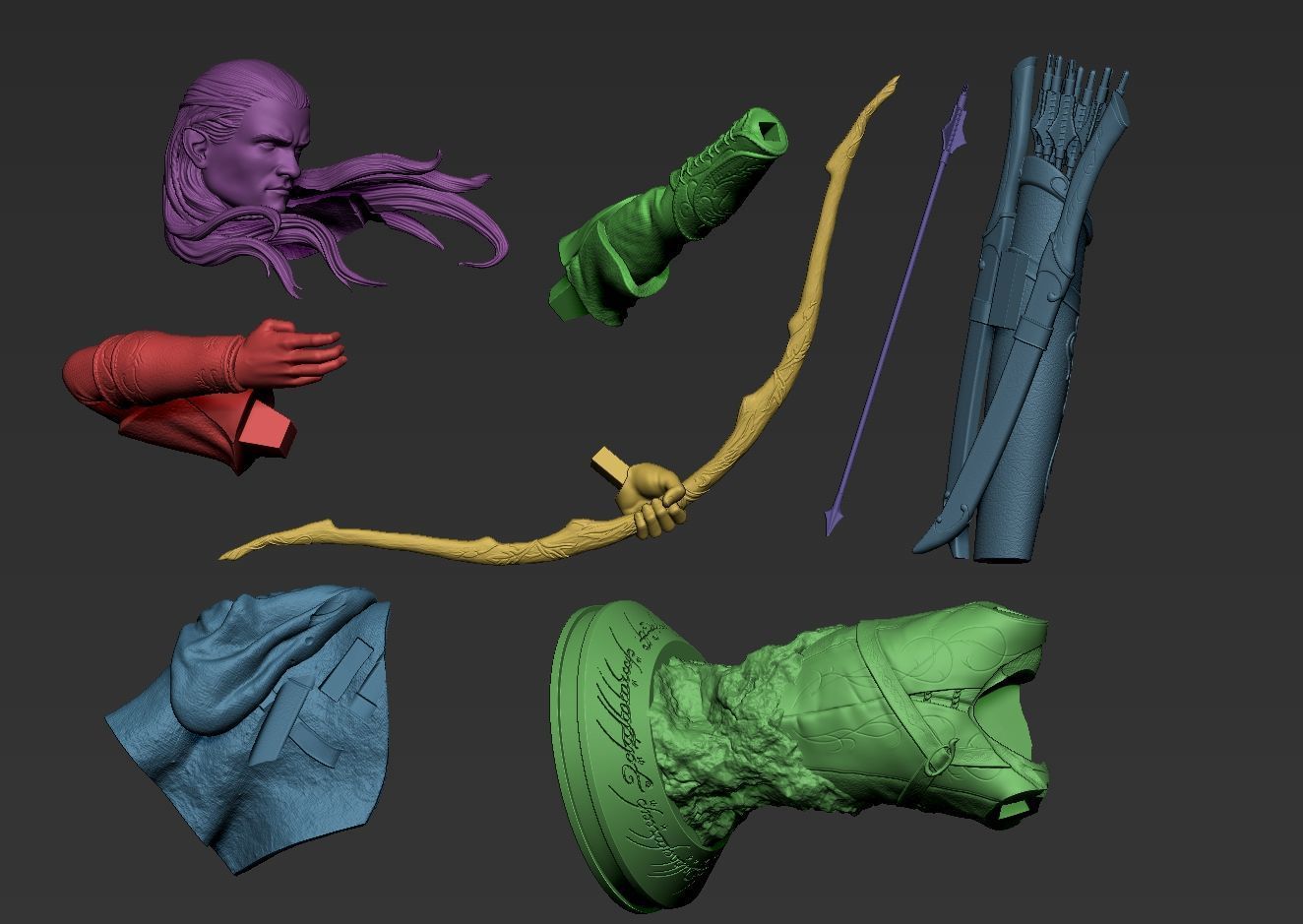 Legolas bust 3D print model_2