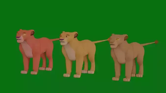 New Lioness Lion King Low-poly 3D model