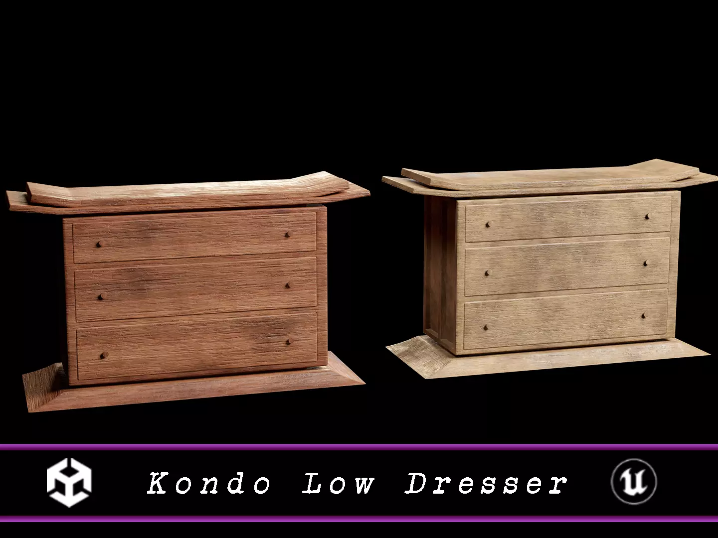 Kondo Low Dresser Furniture Low-poly 3D model