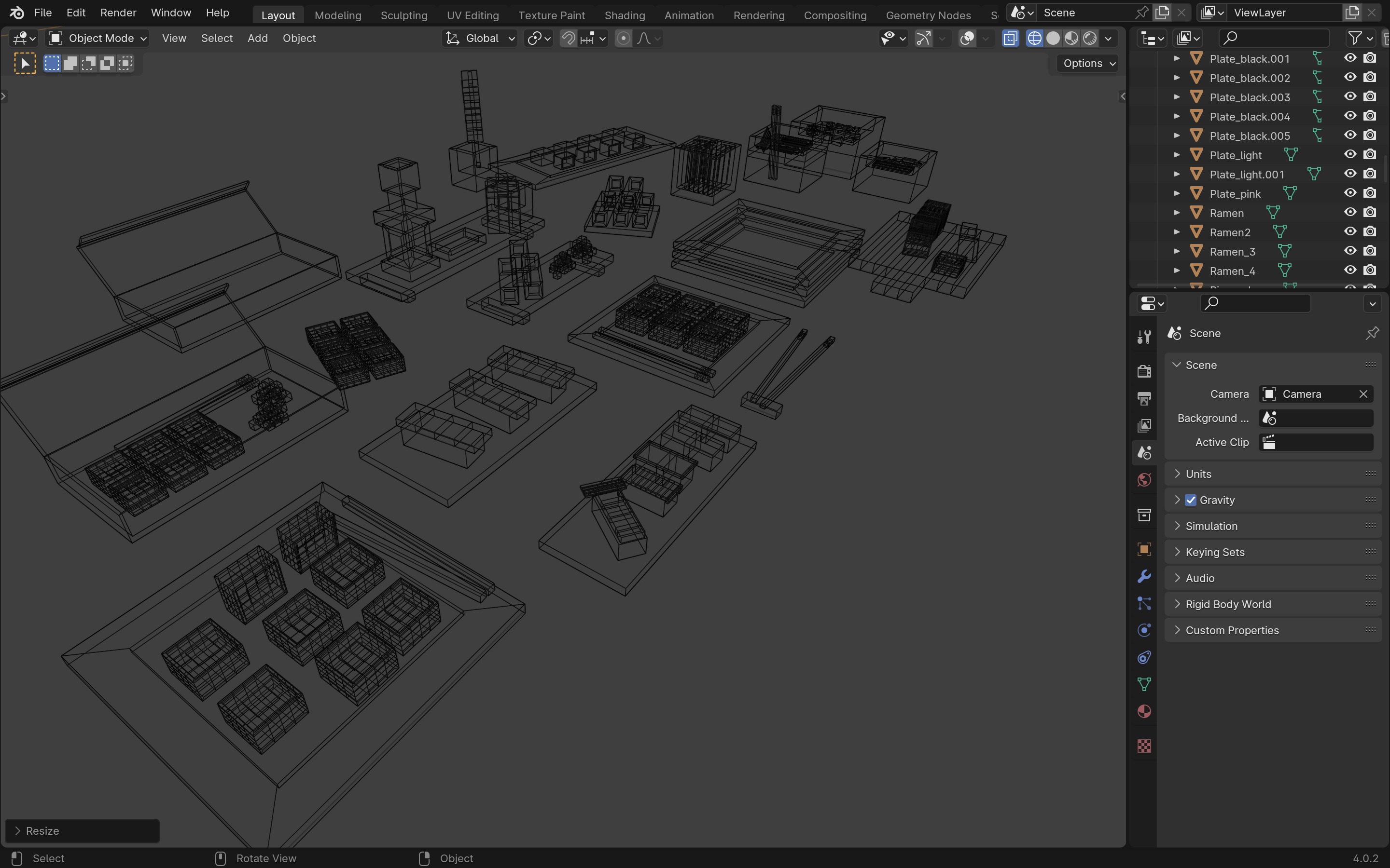 Large Sushi and Ramen Set Low-poly 3D model_7