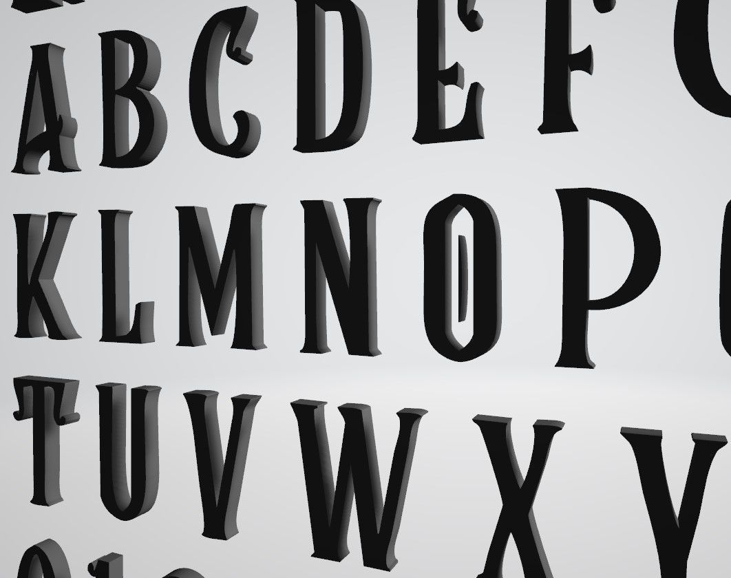 emily in paris font alphabet letters numbers rumble brave 3D print model_1