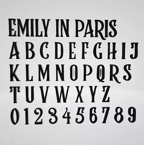 emily in paris font alphabet letters numbers rumble brave