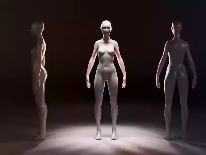 Realistic Rigged Human Female Mannequin Low-poly 3D model