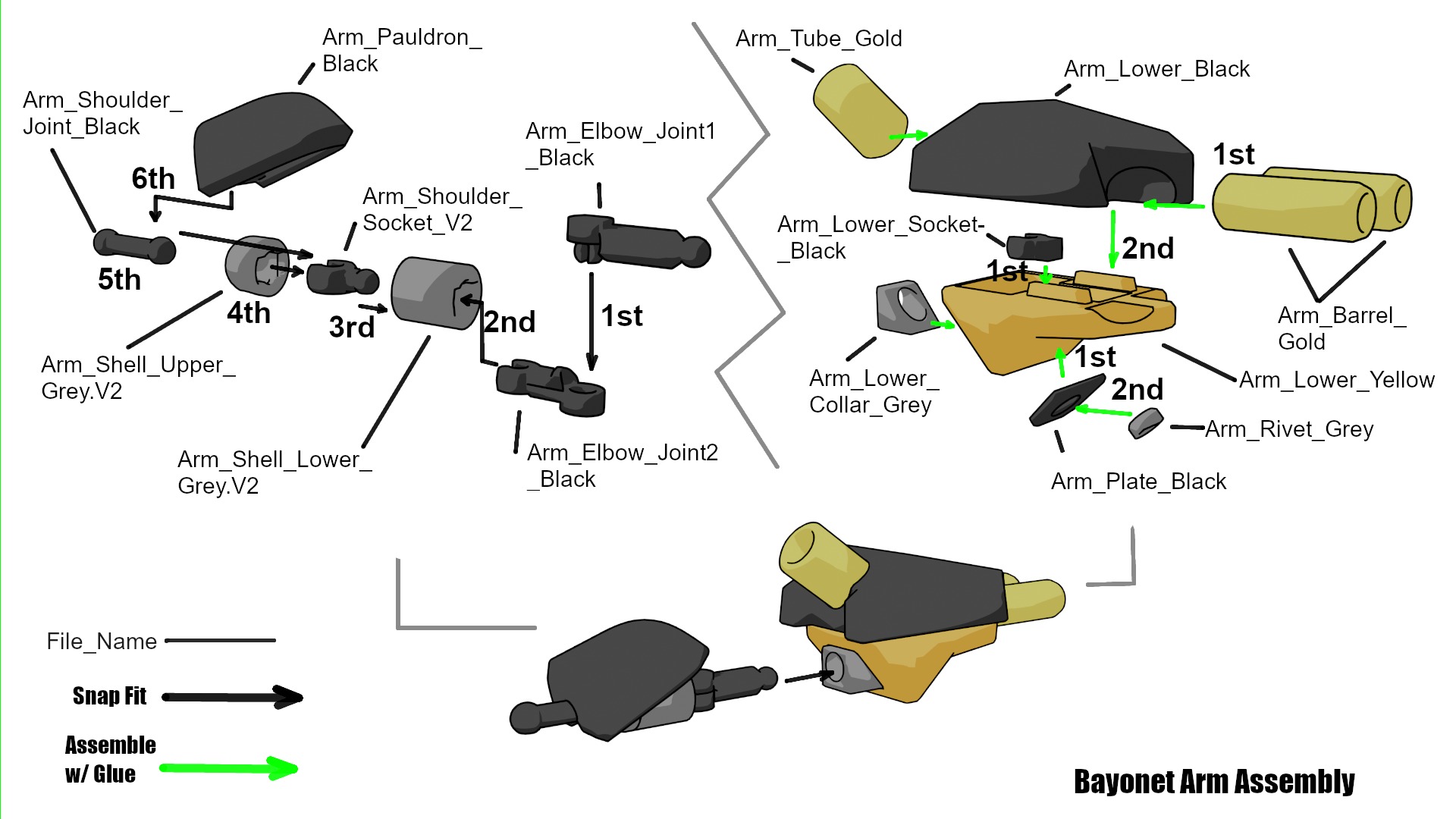 Bayonet 3D print model_7