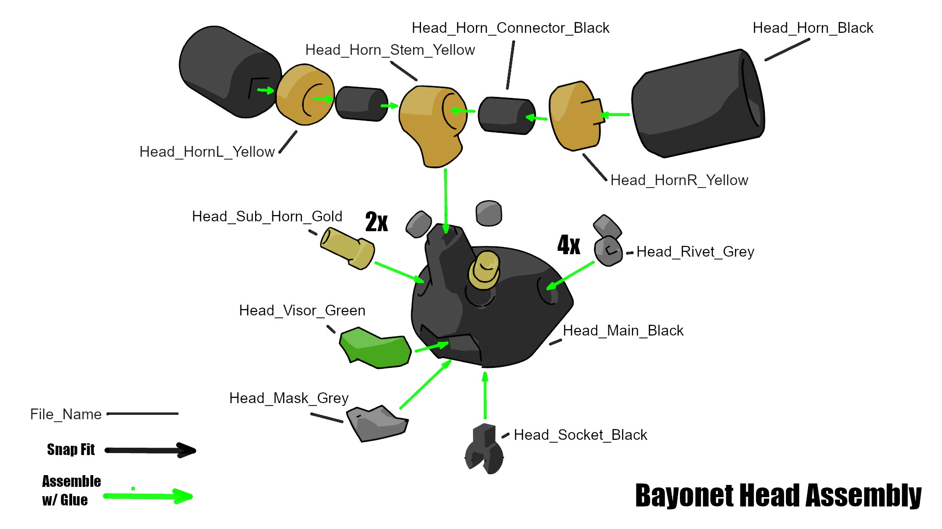 Bayonet 3D print model_9