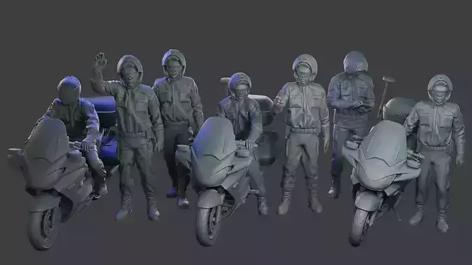 Honda ST 1300 police HSTP1 Pack1 3D Model Collection
