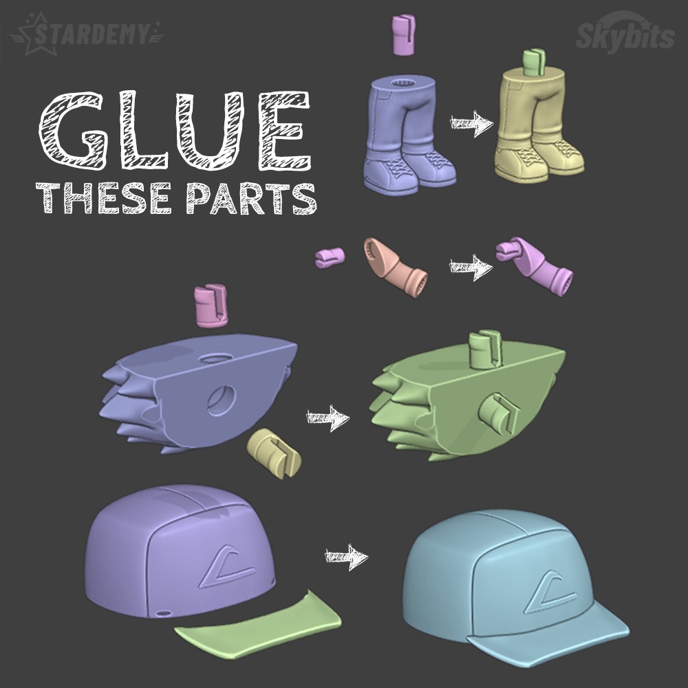 Ash Ketchum Chibi Articulated Swappable Heads 3D print model_6