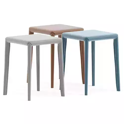 Modern Upholstered Metal Accent Stool