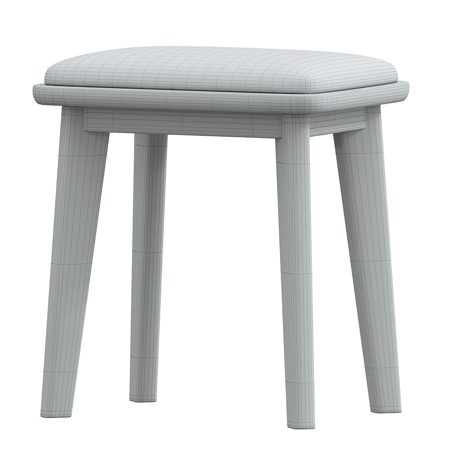 Chic Uplostered Stackable Accent Stool 3D model_2