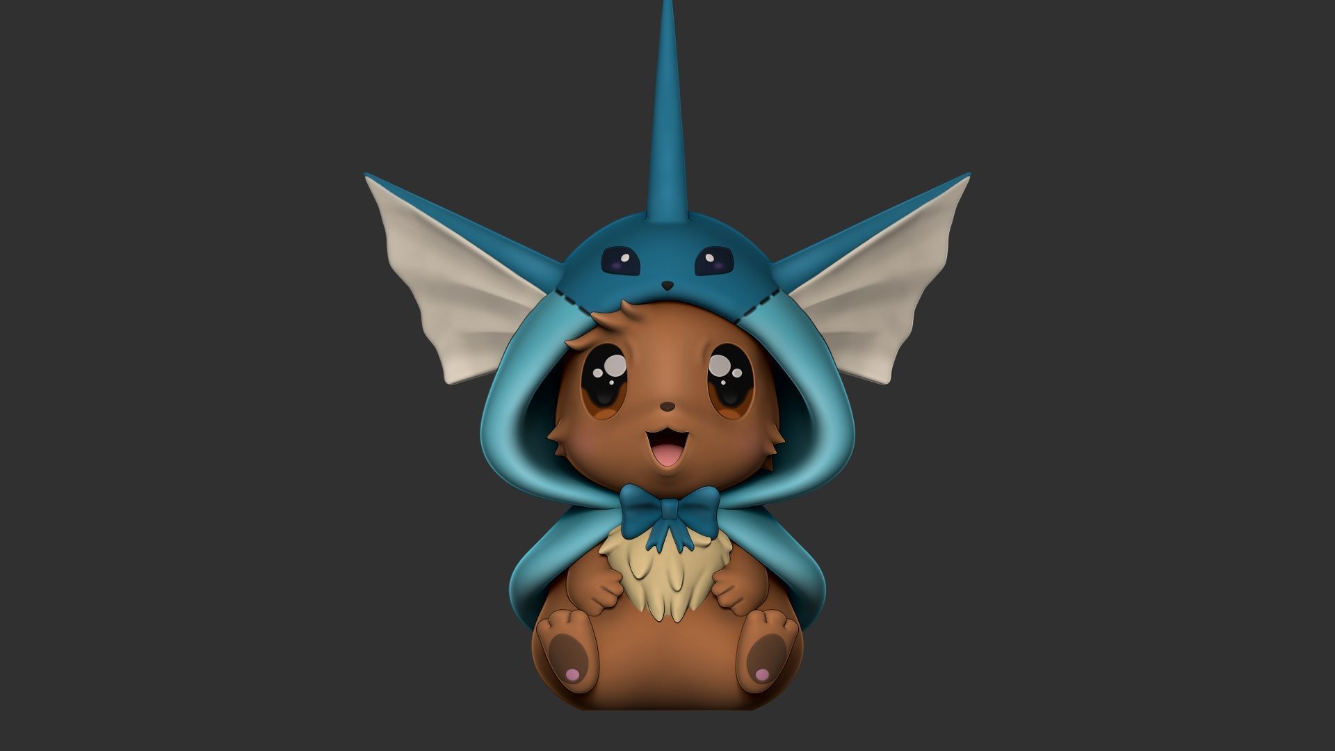 eevee vaporeon style 3D print model_1