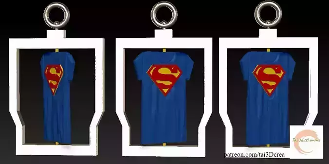 superman t-shirt keychains 3D print model