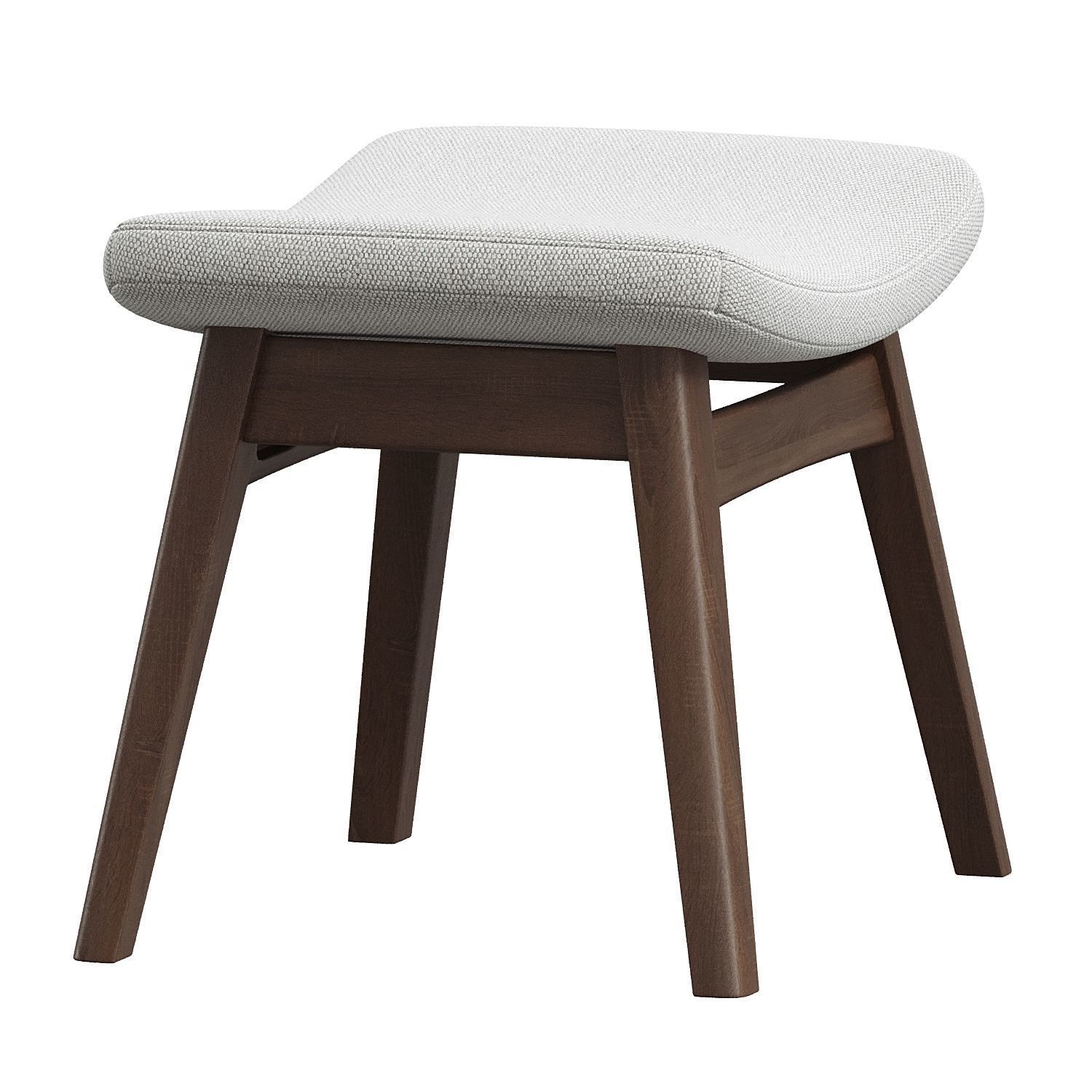 Vera Light Gray Fabric Upholstered Ottoman 3D model_1