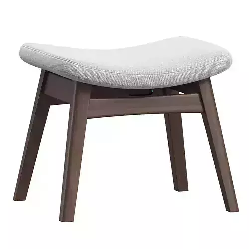 Vera Light Gray Fabric Upholstered Ottoman