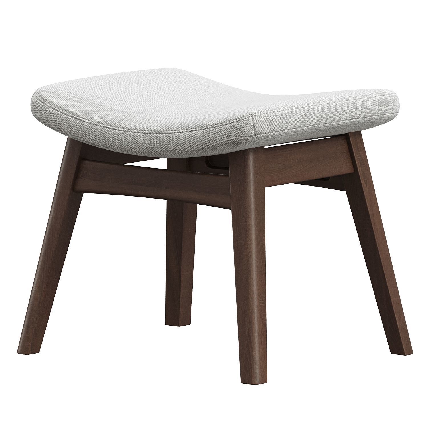 Vera Light Gray Fabric Upholstered Ottoman 3D model_2