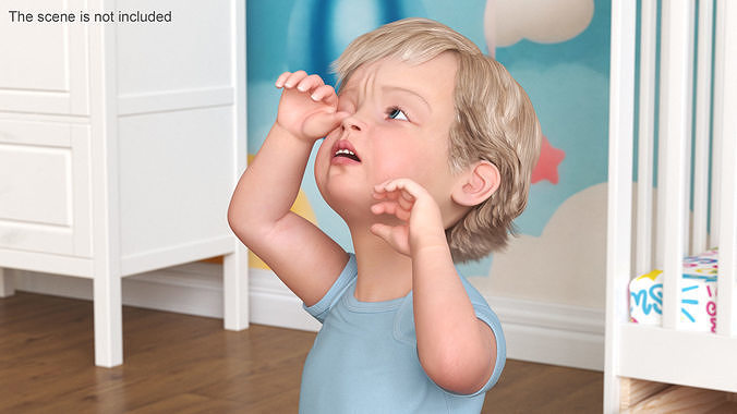 Boy Aged 1 Year in Bodysuit Rigged 3D model 4