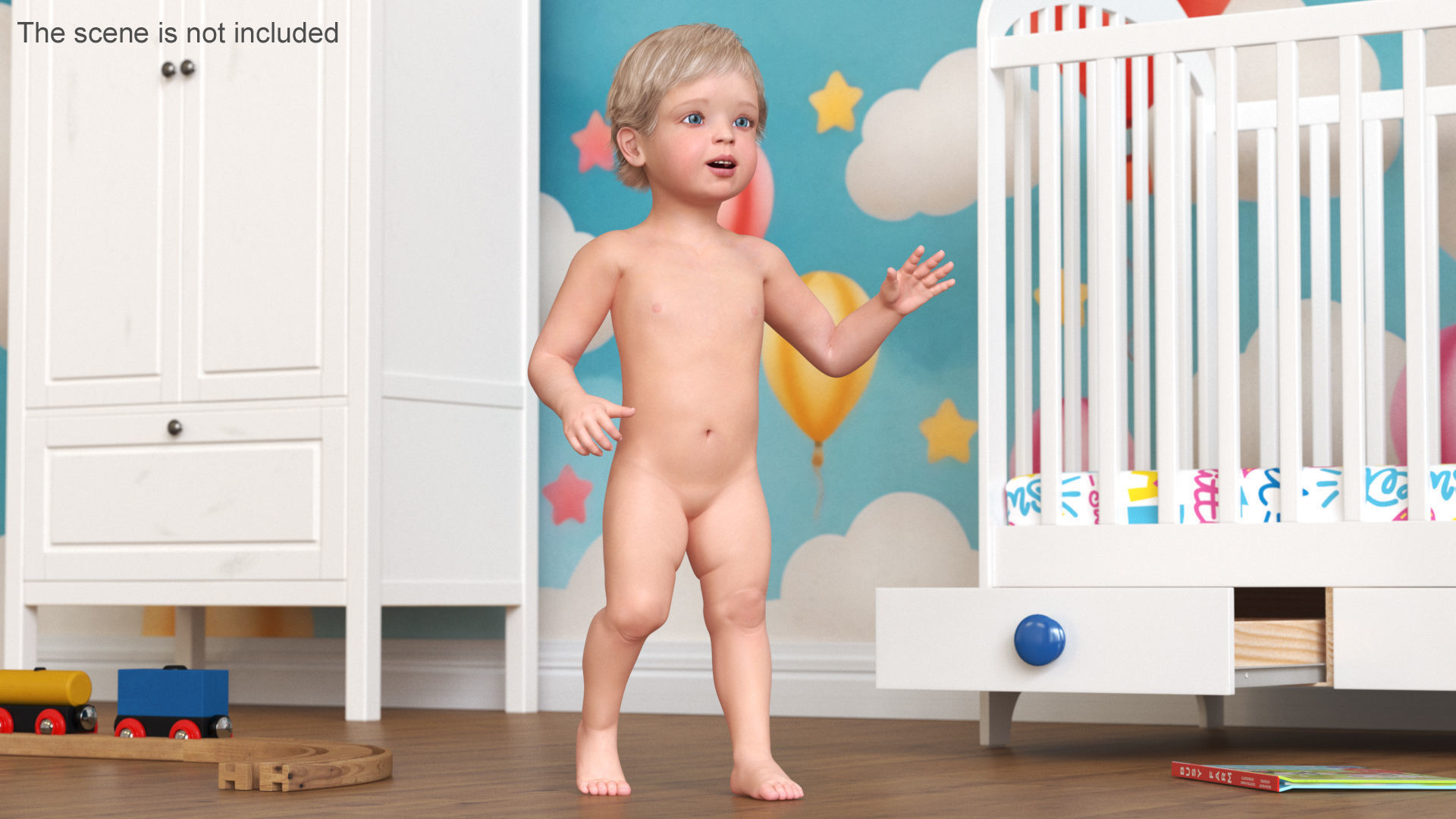 One Year Old Baby Rigged 3D model