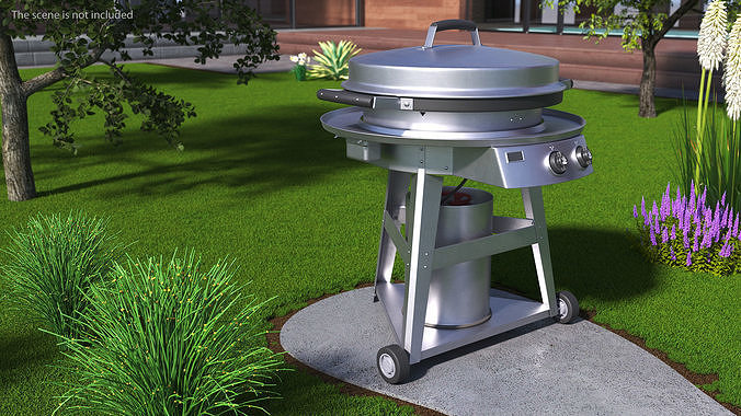 Professional Wheeled Cart Griddle 3D model