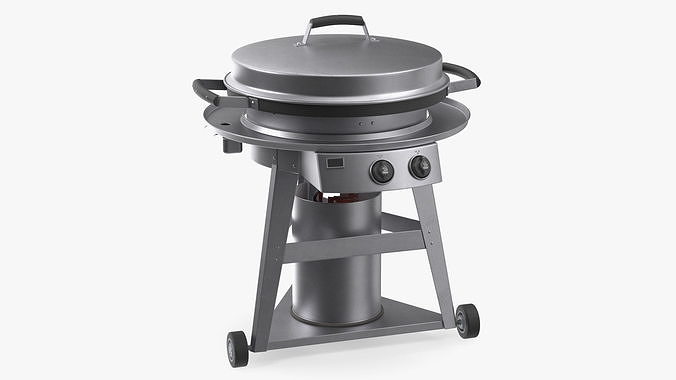 Professional Wheeled Cart Griddle 3D model 7