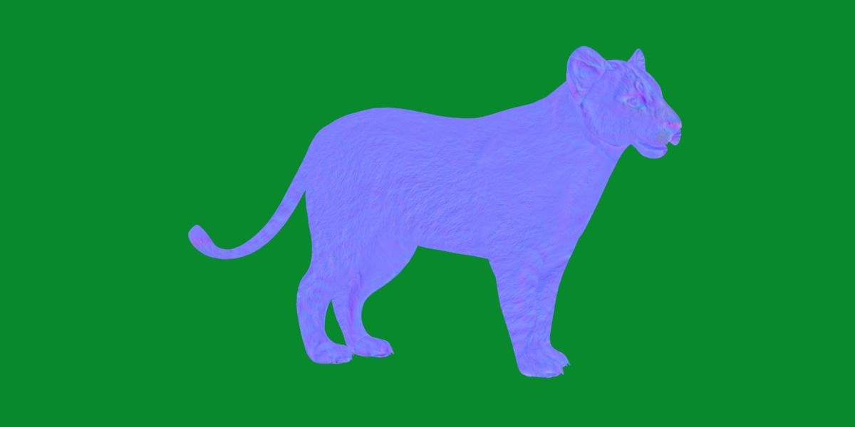 Lion Cub Low-poly 3D model_6