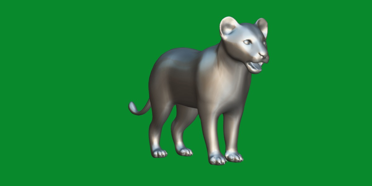 Lion Cub Low-poly 3D model_11