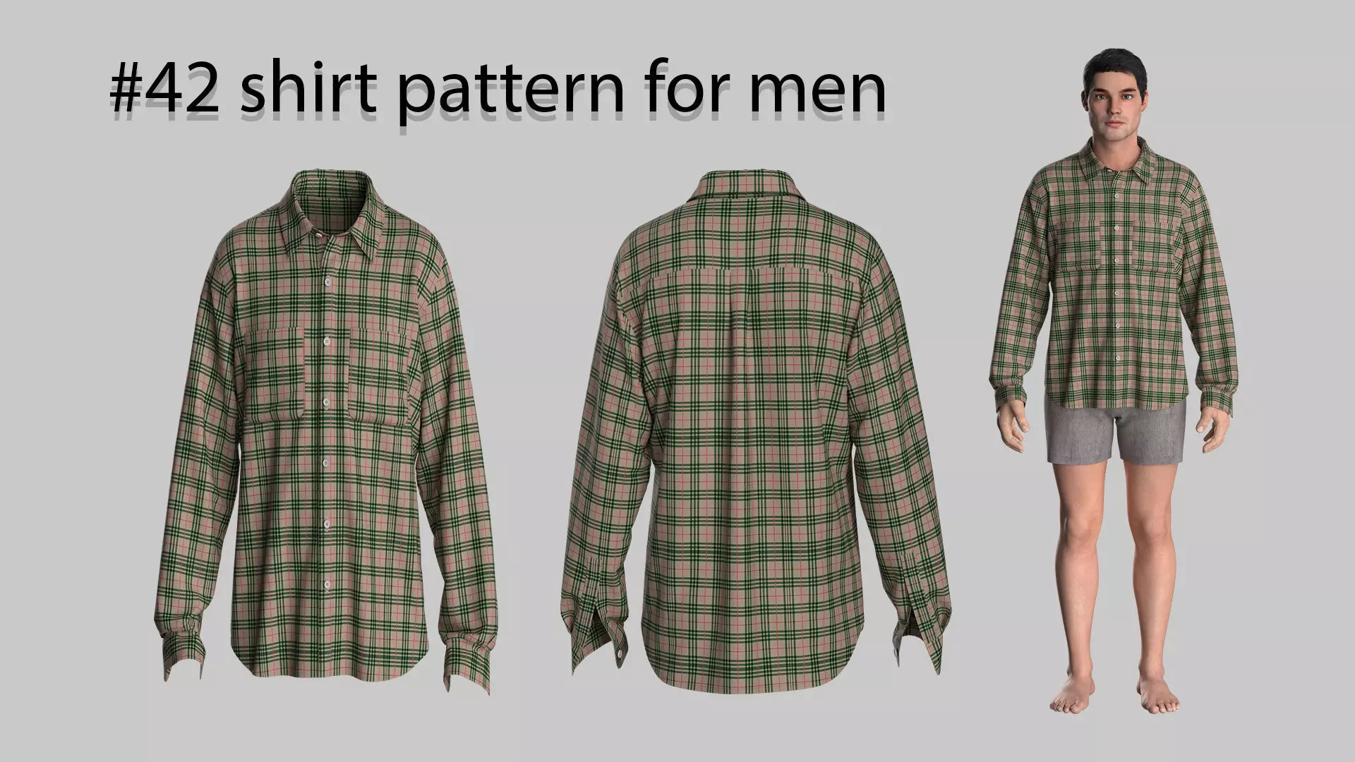42 shirt pattern for men 3D print model