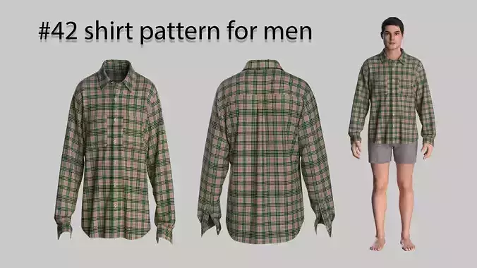 42 shirt pattern for men 3D print model