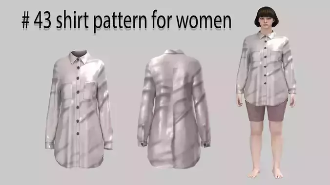 43 shirt pattern for women 3D print model