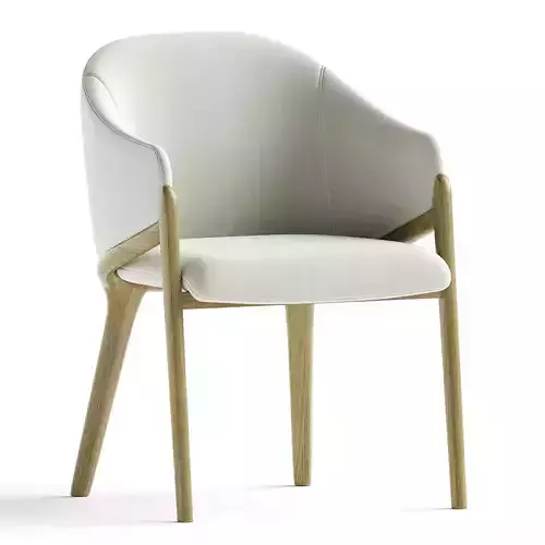 Coffey Cream Fabric And Walnut Arm Dining Chair