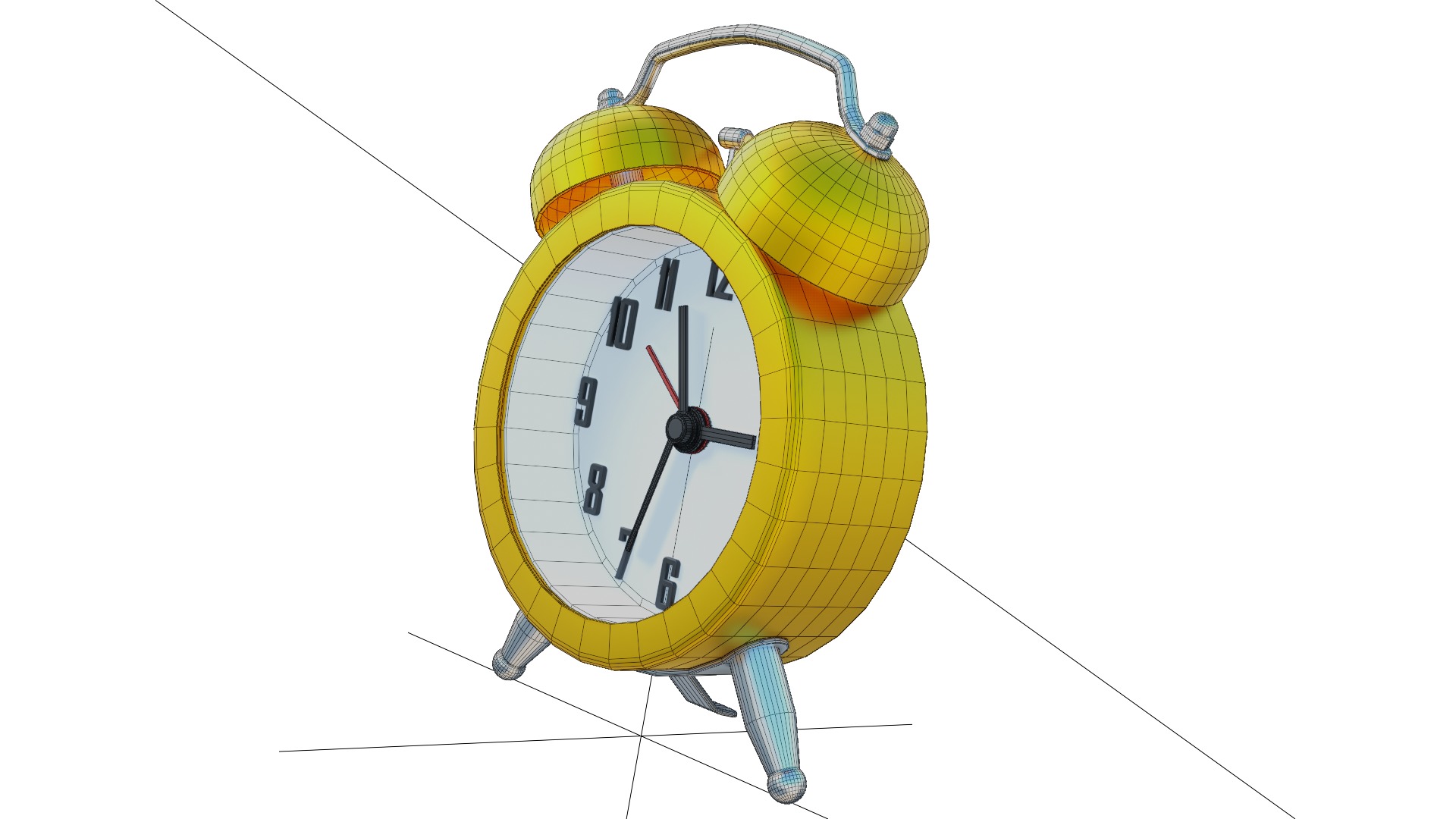 alarm clock Low-poly 3D model_5