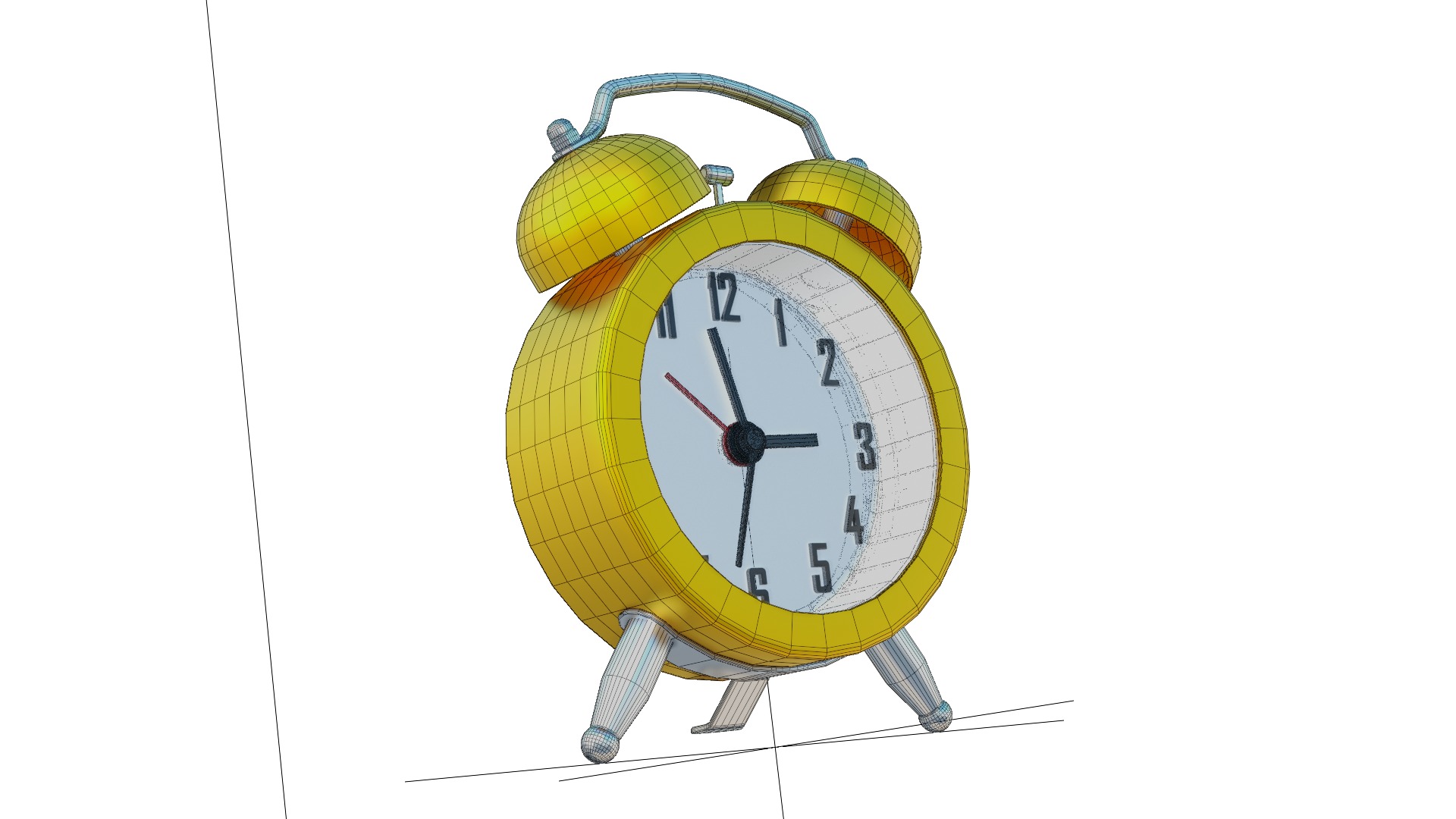 alarm clock Low-poly 3D model_6
