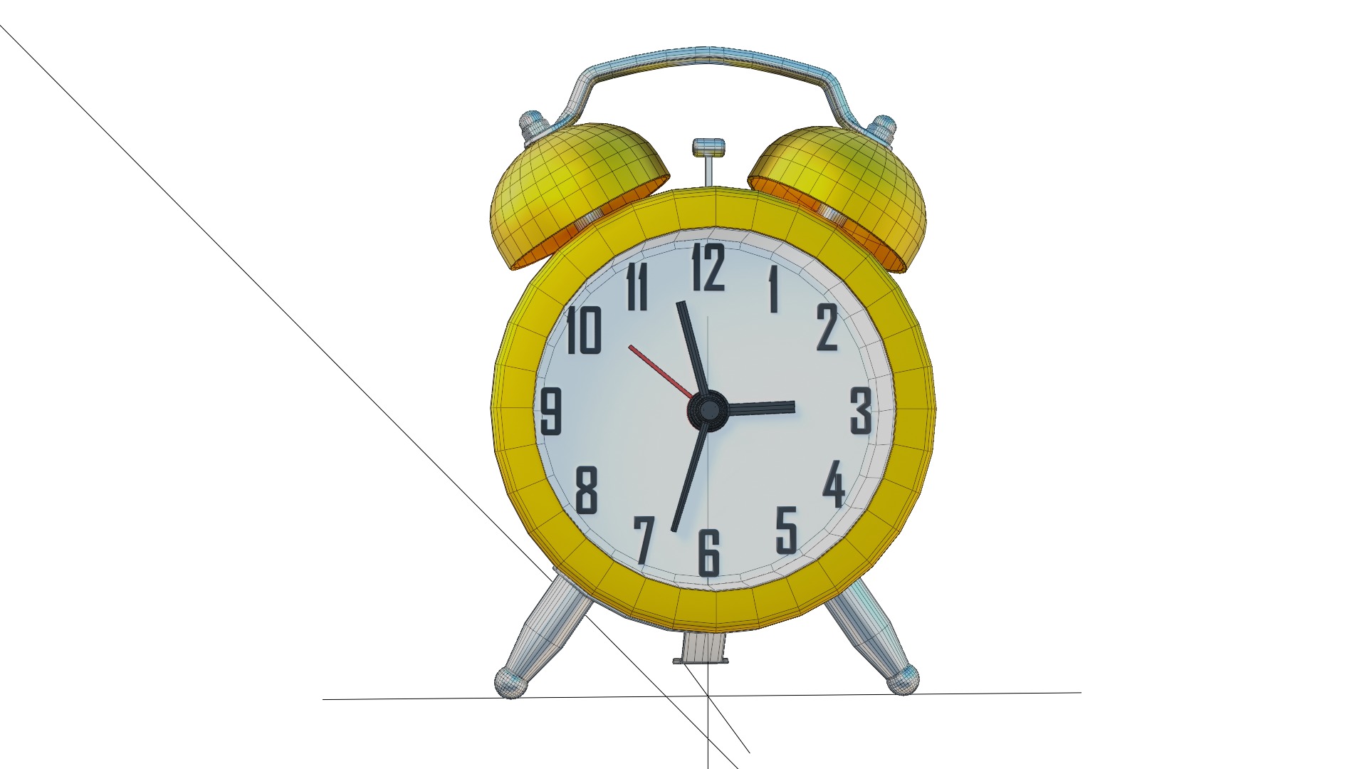 alarm clock Low-poly 3D model_1