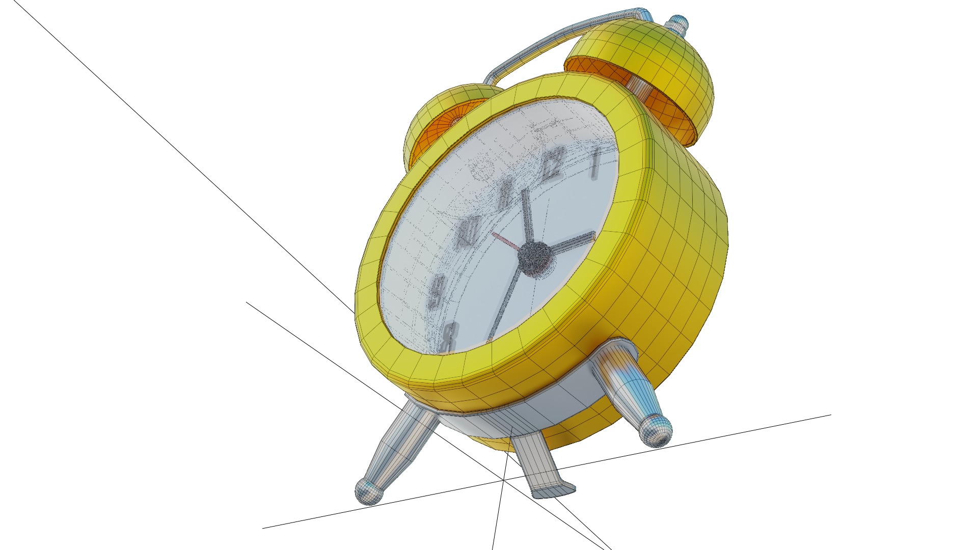 alarm clock Low-poly 3D model_8
