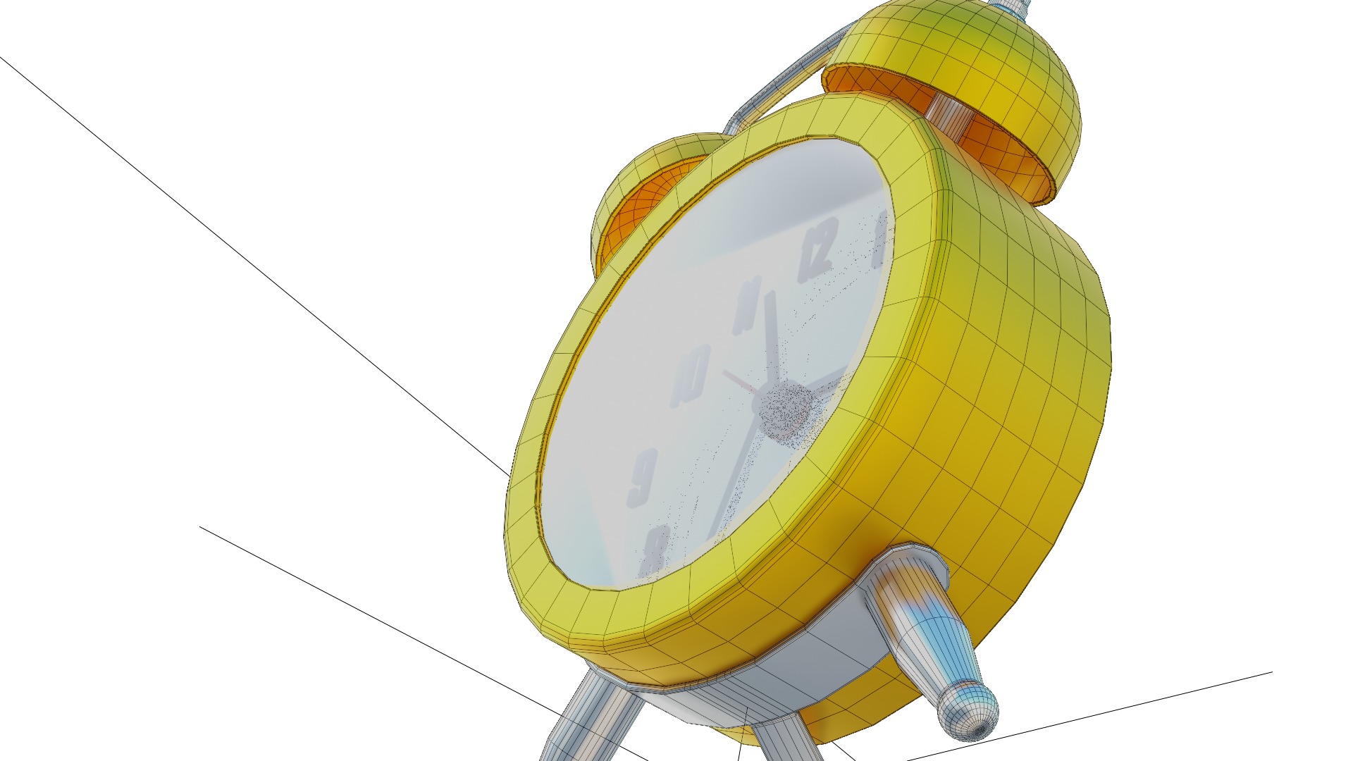 alarm clock Low-poly 3D model_7