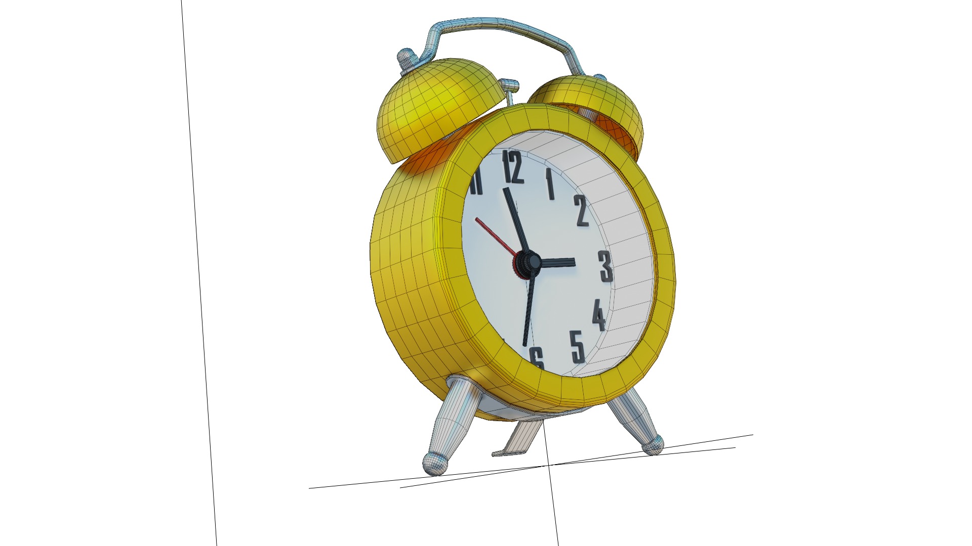 alarm clock Low-poly 3D model_4