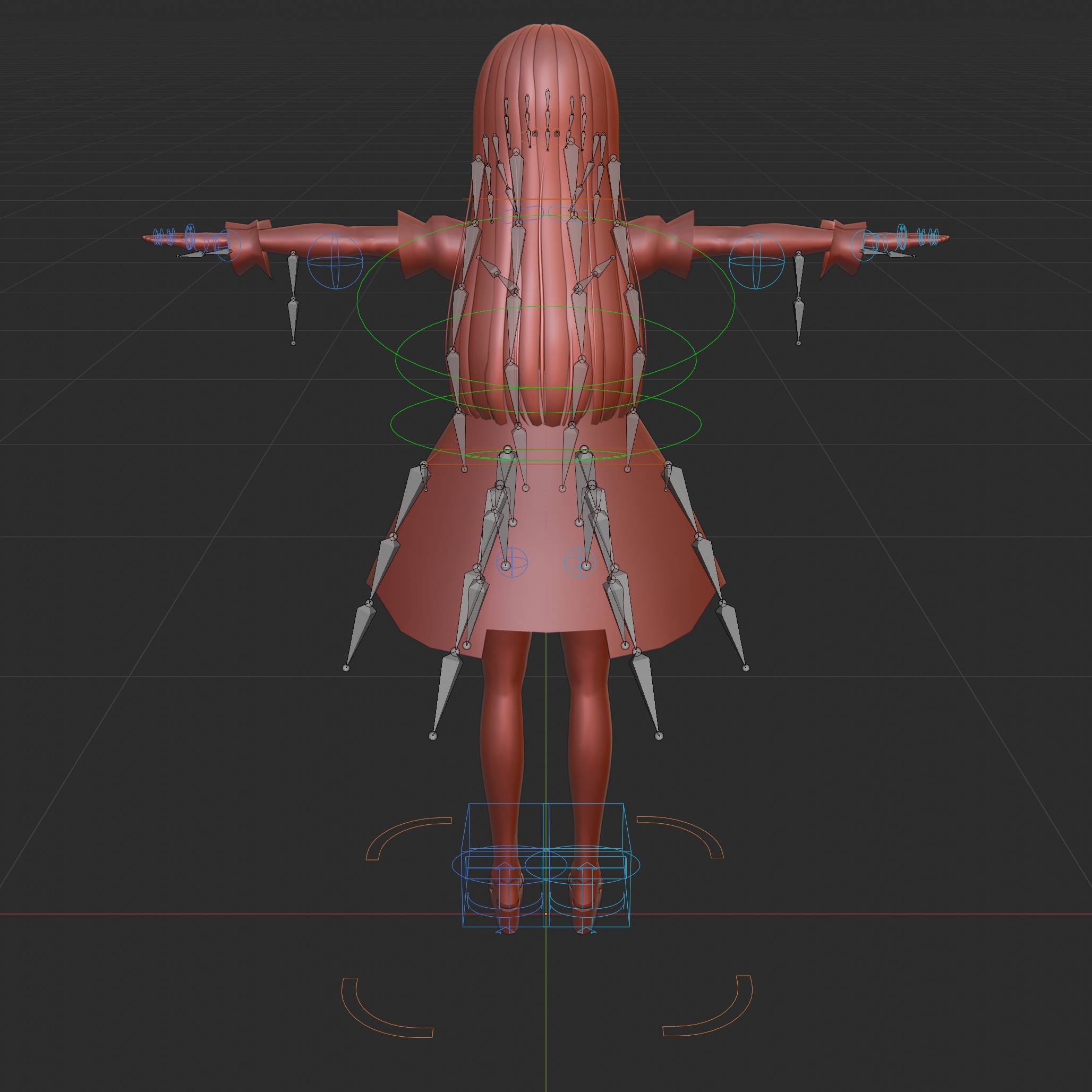 Anime Maid Rigged Character Model - VR Chat 3D model_9