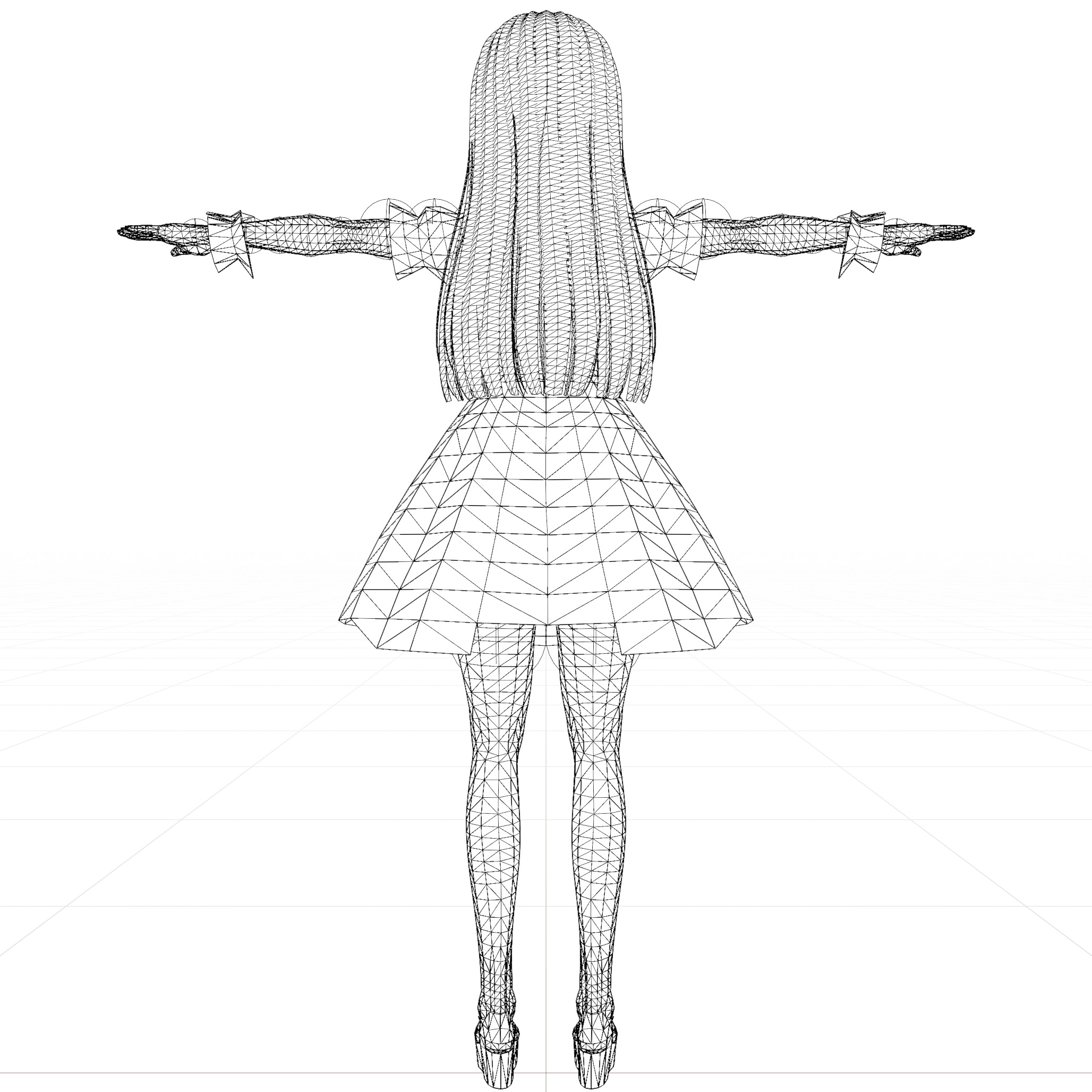 Anime Maid Rigged Character Model - VR Chat 3D model_15