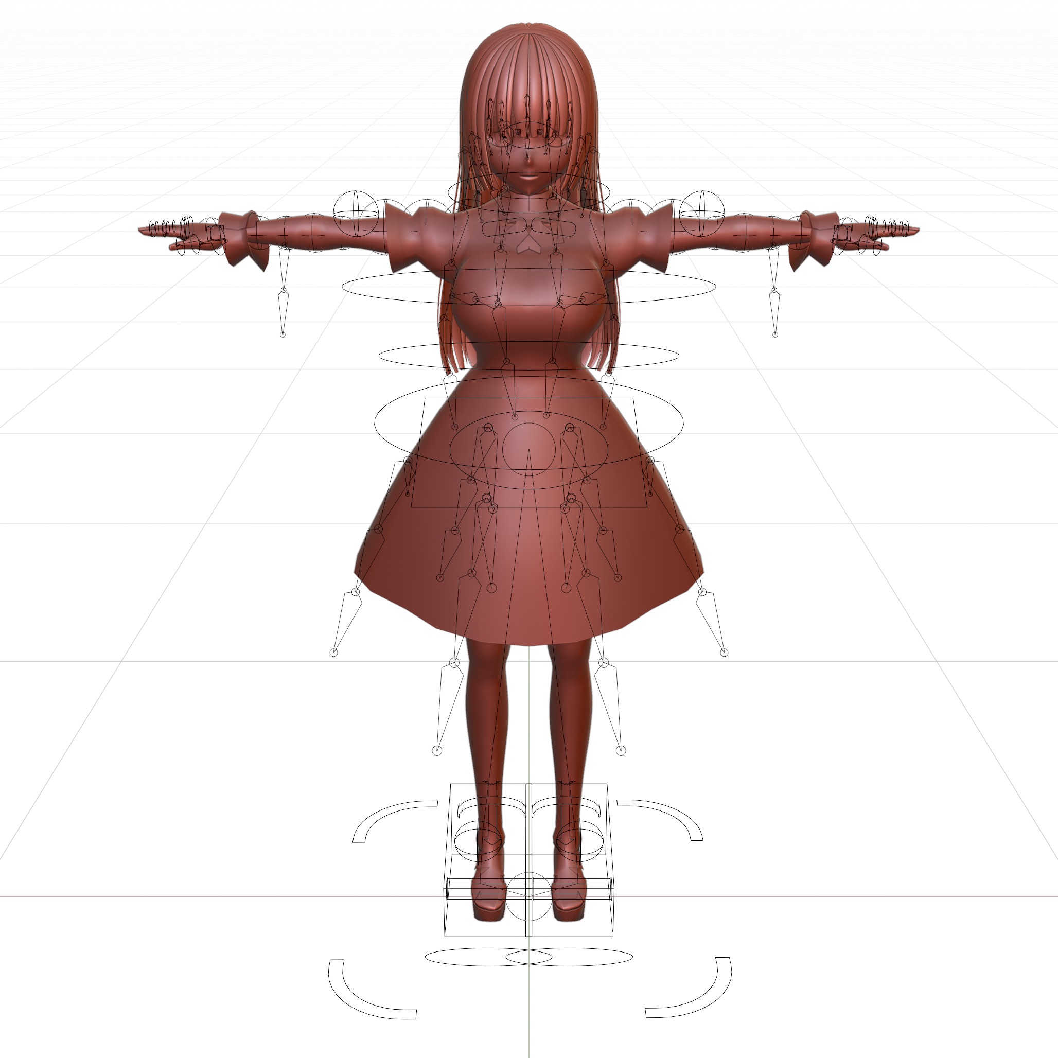 Anime Maid Rigged Character Model - VR Chat 3D model_11